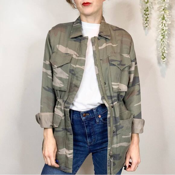 NWT RAILS Whitaker Sage Camo jacket faux shearling lining utility cargo - Picture 12 of 12